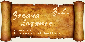 Zorana Lozanić vizit kartica
